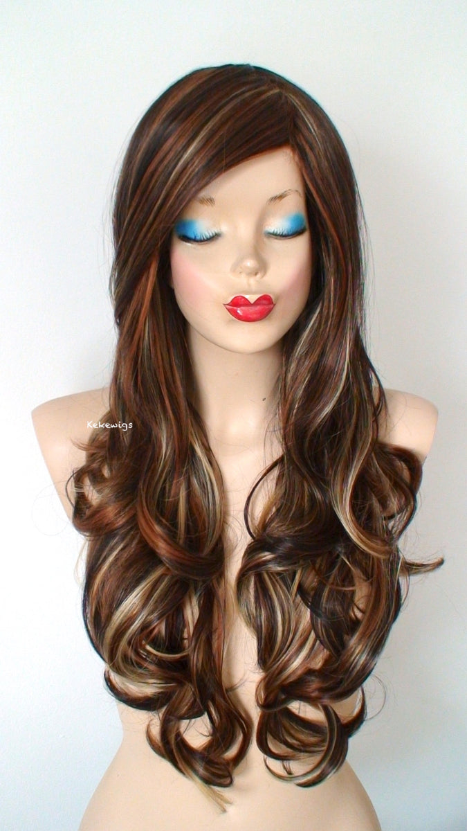 Brown wig shop with side bangs