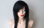 Load image into Gallery viewer, 28&quot; Black Straight Layered  Hair Wig. Emo Wig. Scene Wig
