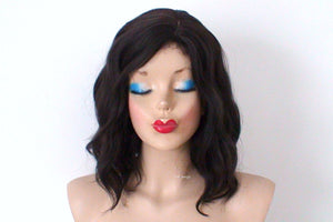 16' Brown Short Wavy Hair wig.