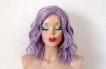 Load image into Gallery viewer, 16&quot; Pastel Smoky Lavender Short Wavy Hair Wig
