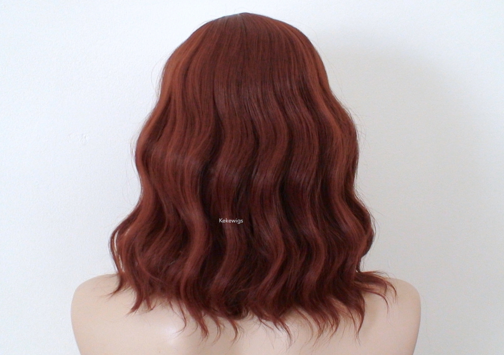 16" Auburn Short Wavy Hairstyle Wig