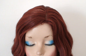 16" Auburn Short Wavy Hairstyle Wig