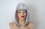 Load image into Gallery viewer, 16&quot; Straight Snow White Black Ombré Wig
