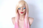 Load image into Gallery viewer, 24&quot; Blonde Pink Ombre Straight Hair Side Bangs Wig
