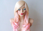 Load image into Gallery viewer, 24&quot; Blonde Pink Ombre Curly Hair Side Bangs Wig
