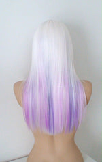 Load image into Gallery viewer, 24&quot;&quot; Straight White Lavender Lilac Purple Ombré Wig
