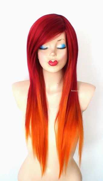 brown red orange ombre hair