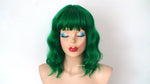 Load image into Gallery viewer, 16&quot; Green Short Wavy Hair with bangs Wig
