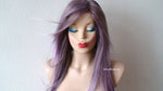 Load image into Gallery viewer, 28&quot; Pastel Lavender Ombre Long Straight Layered Hair Long Side Bangs Wig
