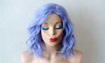 Load image into Gallery viewer, 16&quot; Pastel Lavender Blue Short Wavy Hairstyle Wig
