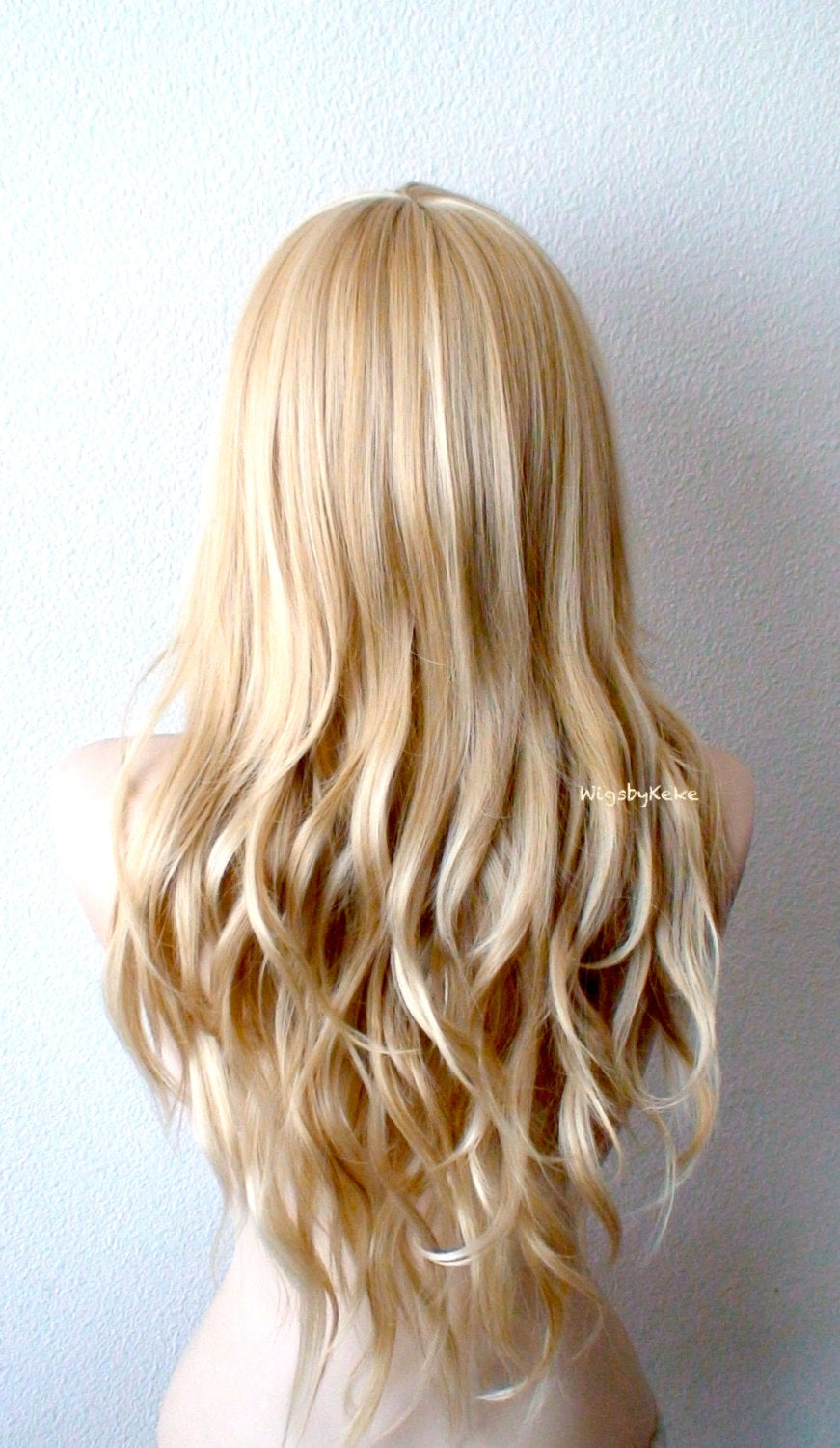 26" Lace front Golden Blonde Wavy Hair Wig