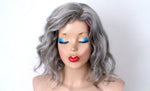 Load image into Gallery viewer, 16&quot; Salt Pepper Grey Short Wavy Hairstyle Wig
