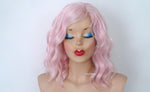 Load image into Gallery viewer, 16&quot; Pastel Pink Short Wavy Hair with Side Bangs Wig
