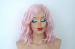 Load image into Gallery viewer, 16&quot; Pastel Pink Short Wavy Hair with Side Bangs Wig
