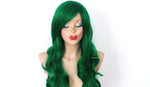 Load image into Gallery viewer, 26&quot; Irish Green Long Curly Hair Long Side Bangs Wig
