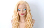 Load image into Gallery viewer, 24&quot; Blonde Human Hair Wavy Hairstyle Wig.
