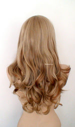 Load image into Gallery viewer, 24&quot; Dirty blonde /Brown/ Auburn wig. Curly Hair Side Bangs Wig
