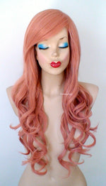 Load image into Gallery viewer, 26&quot; Rose Gold Long Curly Hair Long Side Bangs Wig
