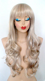 Load image into Gallery viewer, 26&quot; Ash Blonde Long Curly Hair with Bangs Wig
