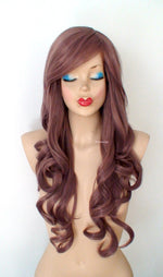 Load image into Gallery viewer, 26&quot; Pastel Eggplant Long Curly Hair Long Side Bangs Wig
