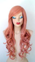 Load image into Gallery viewer, 26&quot; Rose Gold Long Curly Hair Long Side Bangs Wig
