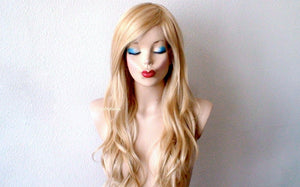 26" Lace front Golden Blonde Wavy Hair Wig