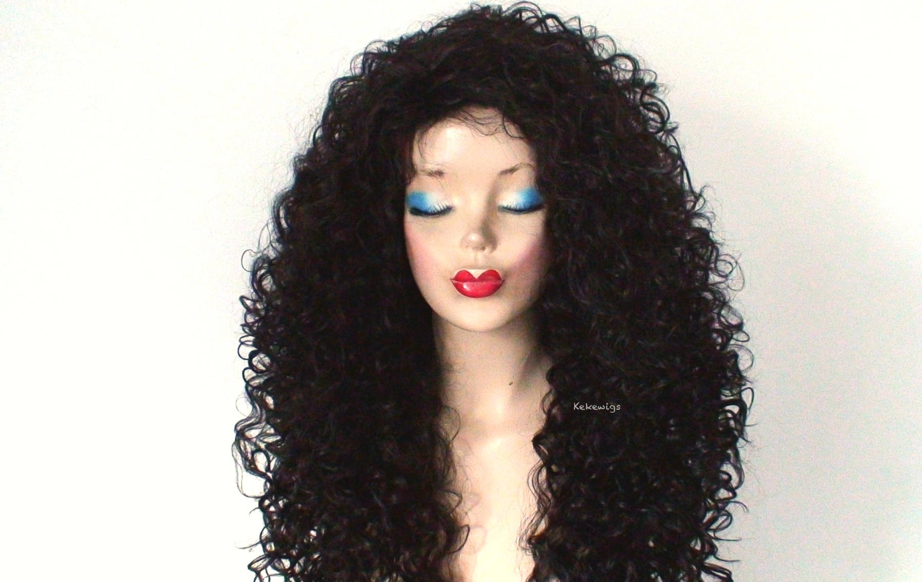 24" Brown Long Curly Hair Wig. Cosplay wig. Custom wig.