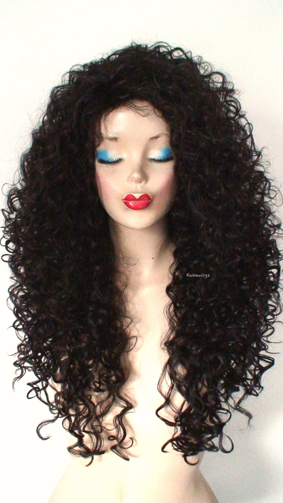 24" Brown Long Curly Hair Wig. Cosplay wig. Custom wig.