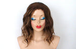 Load image into Gallery viewer, 16&quot; Lace Front Brown / Dirty Blonde Ombre Beach Wave Hairstyle Wig
