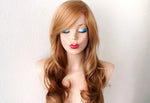 Load image into Gallery viewer, 24&quot;  Strawberry Blonde Ombre Long Curly Hair Side Bangs Wig
