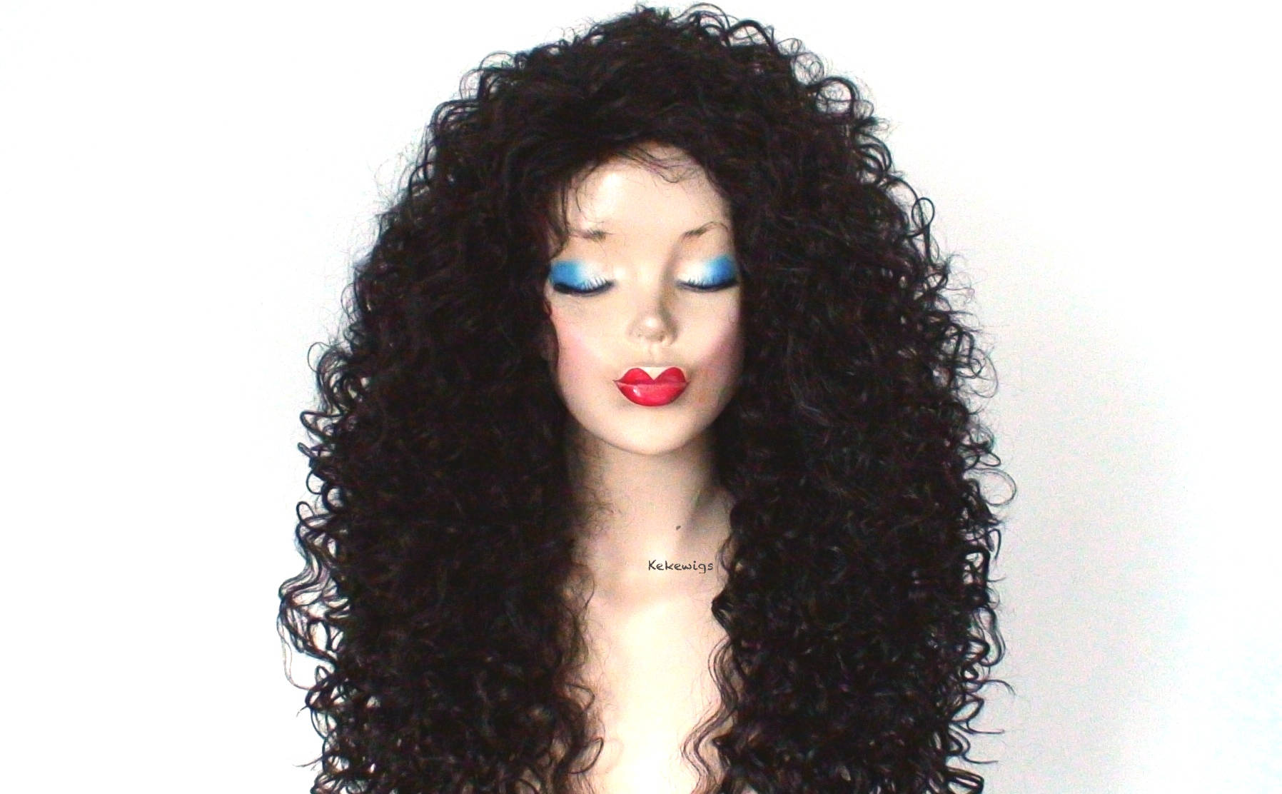 24" Brown Long Curly Hair Wig. Cosplay wig. Custom wig.