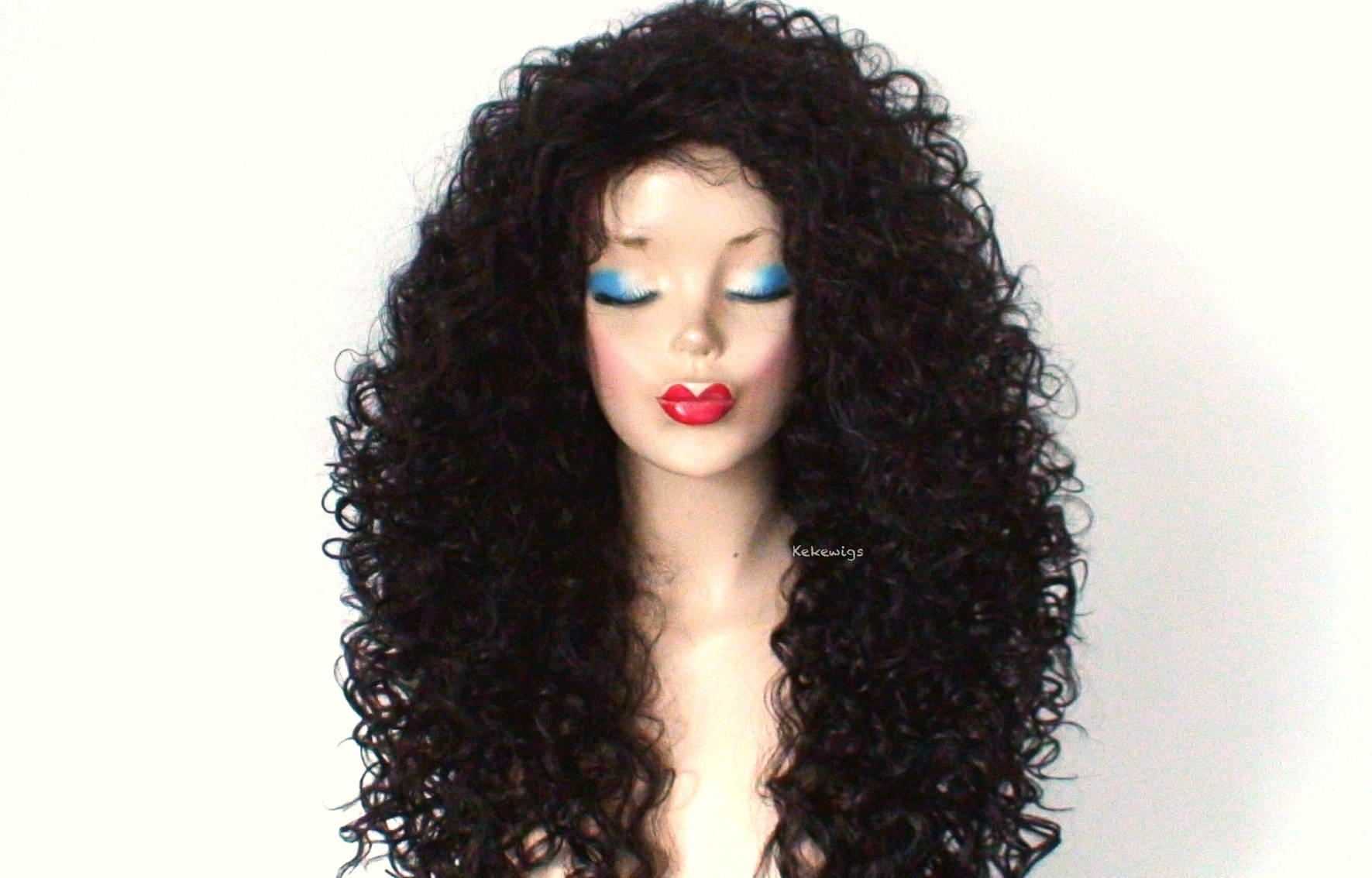 24" Brown Long Curly Hair Wig. Cosplay wig. Custom wig.