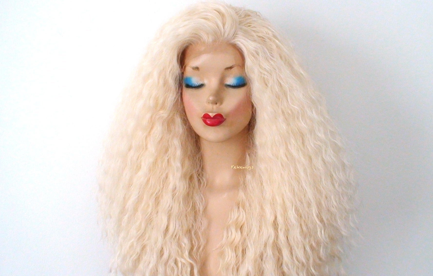 24" Blonde Lace front Beach Wave Heat Friendly Synthetic Wig