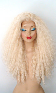 24" Blonde Lace front Beach Wave Heat Friendly Synthetic Wig