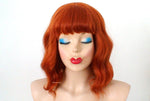 Load image into Gallery viewer, 16&quot; Ginger Orange Short Wavy Hair with Bangs Wig
