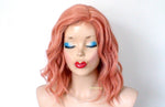 Load image into Gallery viewer, 16&quot; Rose gold Short Wavy Hairstyle Wig
