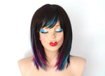 Load image into Gallery viewer, 16&quot; Brown Galaxy Ombre Short Straight Hair with Bangs Wig
