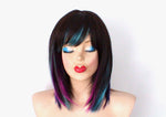 Load image into Gallery viewer, 16&quot; Brown Galaxy Ombre Short Straight Hair with Bangs Wig
