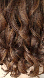 Load image into Gallery viewer, 20&quot; Lace front - Lace Part Brown Auburn Blonde Ombre Curly Hair Side Bangs Wig
