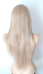 Load image into Gallery viewer, 26” Ash Blonde Long Straight Layered Hair Long Side Bangs Wigs
