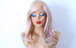 Load image into Gallery viewer, 20&quot; Blonde Rainbow Wavy Hair Side Bangs Wig
