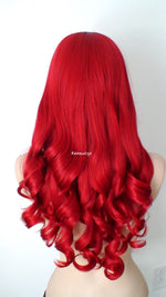 Load image into Gallery viewer, 28&quot; Red Long Curly Hair with Bangs Wig
