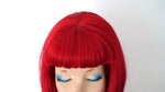 Load image into Gallery viewer, 28&quot; Red Long Curly Hair with Bangs Wig
