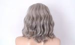 Load image into Gallery viewer, 16&quot; Grey Beach Wave Short Hair with Bangs Wig.
