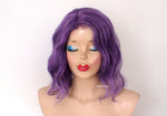 Load image into Gallery viewer, 16&quot; Purple Ombré Short Wavy Hairstyle Wig
