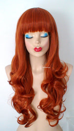 Load image into Gallery viewer, 26&quot; Ginger Orange Long Curly Hair with Bangs Wig
