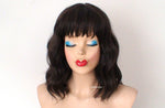 Load image into Gallery viewer, 16&quot; Brown Short Wavy Hair with Bangs Wig
