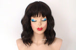 Load image into Gallery viewer, 16&quot; Brown Short Wavy Hair with Bangs Wig
