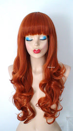 Load image into Gallery viewer, 26&quot; Ginger Orange Long Curly Hair with Bangs Wig
