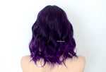 Load image into Gallery viewer, 16&quot; Purple Ombre Short Wavy Hair with Bangs Wig
